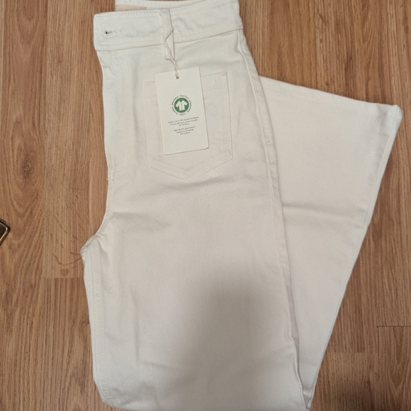 Sezane Le 70s Denim in White/Ecru 100% Cotton Size 38P (US 4P/6P) - Picture 1 of 7